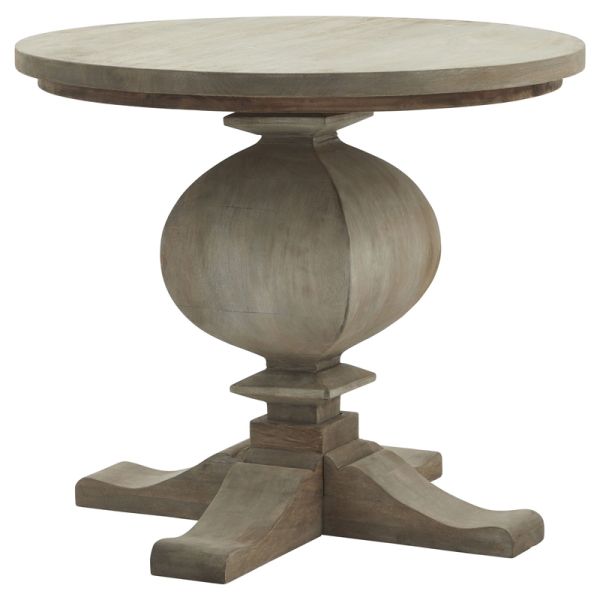 Copgrove Collection Pedestal Side Table - Wood - L70 x W70 x H60 cm - Brown