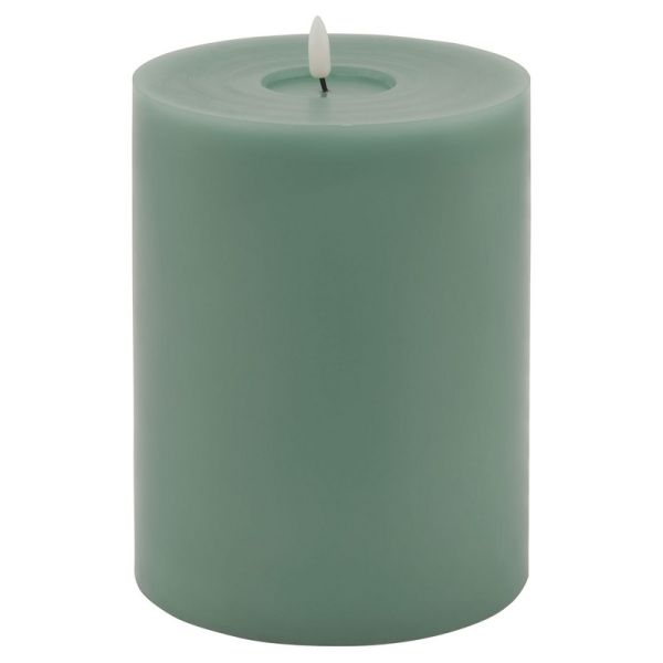 Luxe Collection Melt Effect LED Candle - Wax - L15 x W15 x H20 cm - Sage