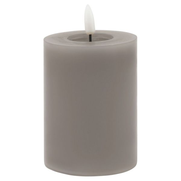 Luxe Collection Melt Effect LED Candle - Wax - L8 x W8 x H10 cm - Grey