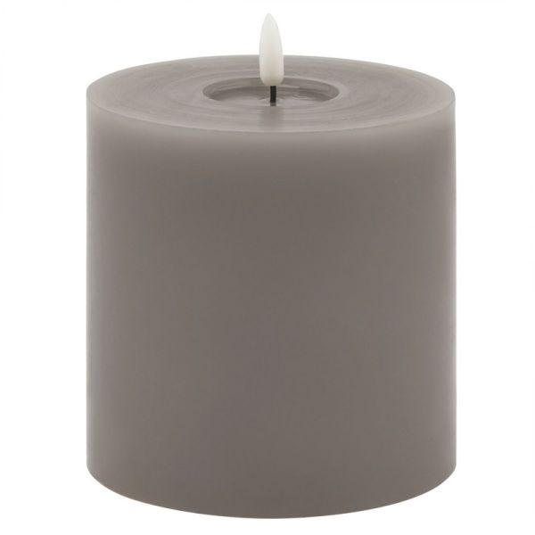 Luxe Collection Melt Effect LED Candle - Wax - L13 x W13 x H13 cm - Grey