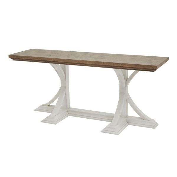 Luna Collection Console Table - Pine - L50 x W180 x H80 cm - White