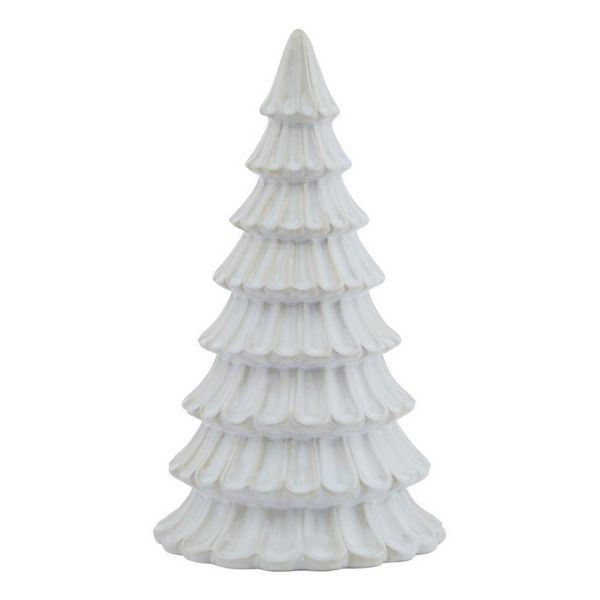 Fir Tree - Ceramic - L14 x W14 x H25 cm - White