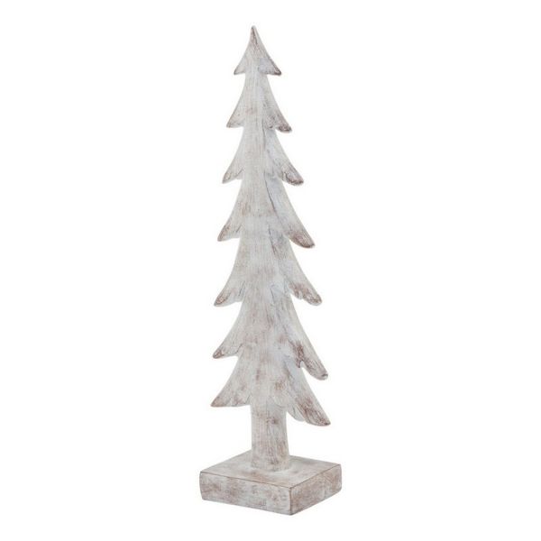 Large Snowy Forest Tree Sculpture - Resin - L8 x W12 x H39 cm - White