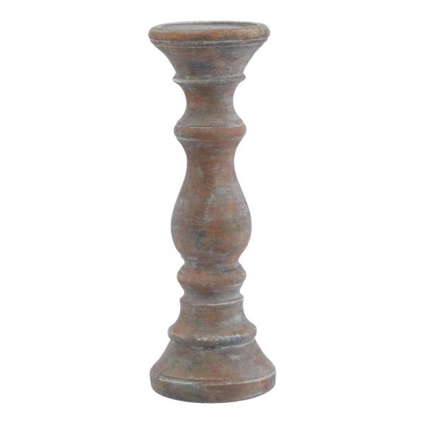 Siena Column Candle Holder - Ceramic - L11 x W11 x H30 cm - Brown