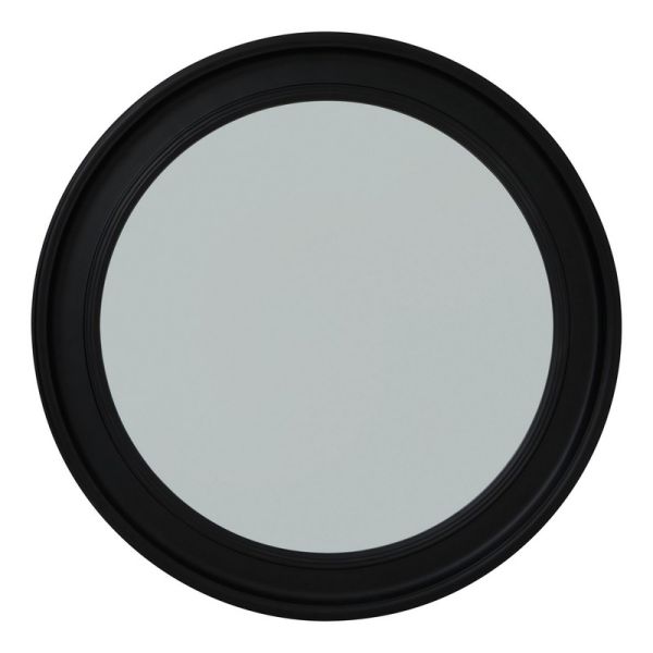Round Framed Mirror - Wood - L4 x W90 x H90 cm - Black