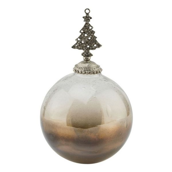 Coffee Ombre Collection Large Tree Bauble - Glass - L9 x W9 x H17 cm