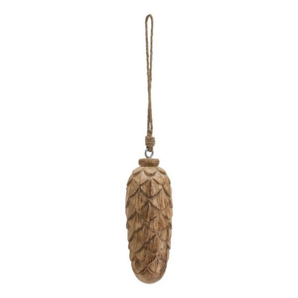 Natural Large Pine Cone Bauble - Wood - L6 x W6 x H12 cm - Brown