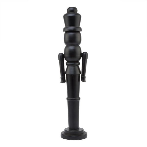 Minimalist Large Nutcracker Decoration - Metal/Wood - L12 x W14 x H60 cm - Black