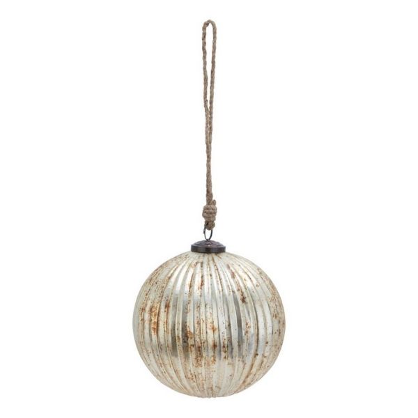 Burnished Fluted Bauble - Glass - L15 x W15 x H15 cm