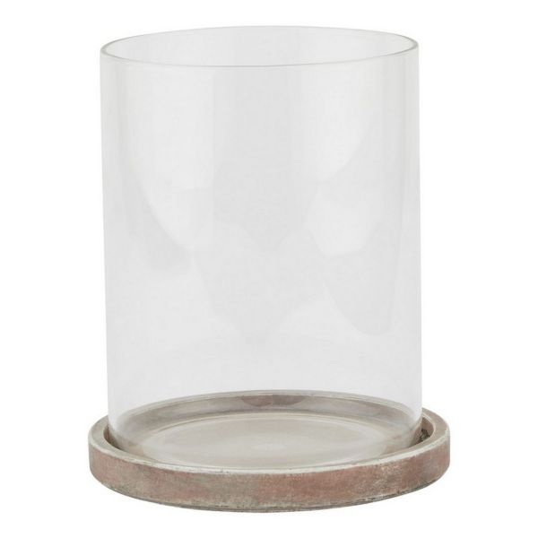 Siena Large Hurricane Lantern - Ceramic - L18 x W18 x H21 cm - Brown