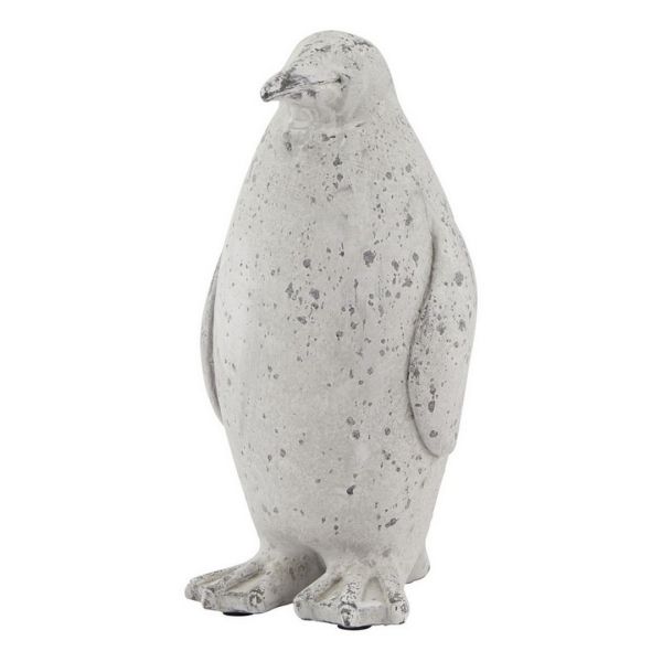 Medium Stone Effect Penguin Statue - Ceramic - L13 x W13 x H26 cm - Grey
