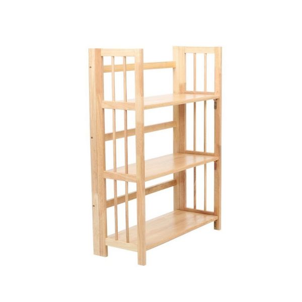 Tropical Hevea Three Tier Shelf Unit - Metal/Wood - L30 x W70 x H97 cm - Natural