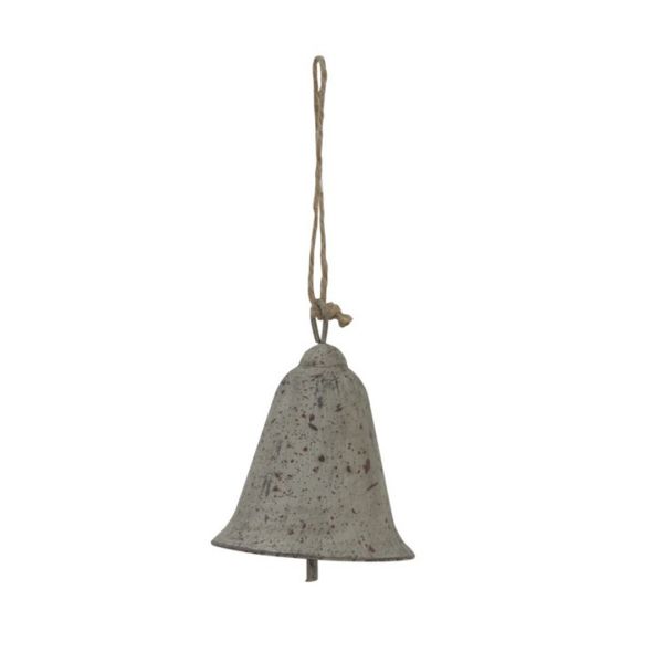 Rustic Hanging Bell Decoration - Metal - L6 x W6 x H7 cm - Brown