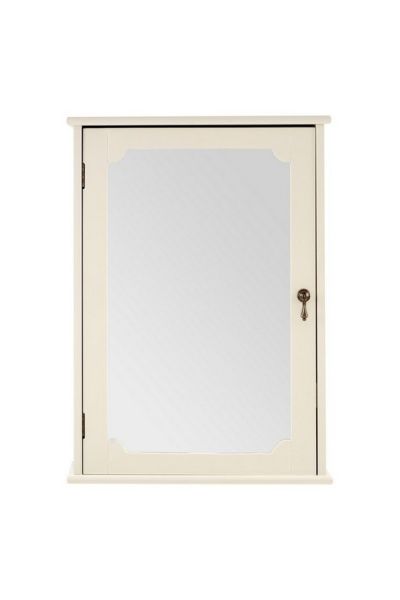 Marcella Bathroom Wall Cabinet - Wood/Glass - L16 x W48 x H66 cm - Cream