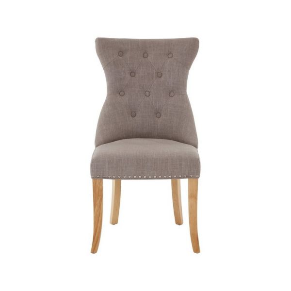 Regents Park Linen Dining Chair - Synthetic/Textile/Wood - L62 x W52 x H96 cm - Brown