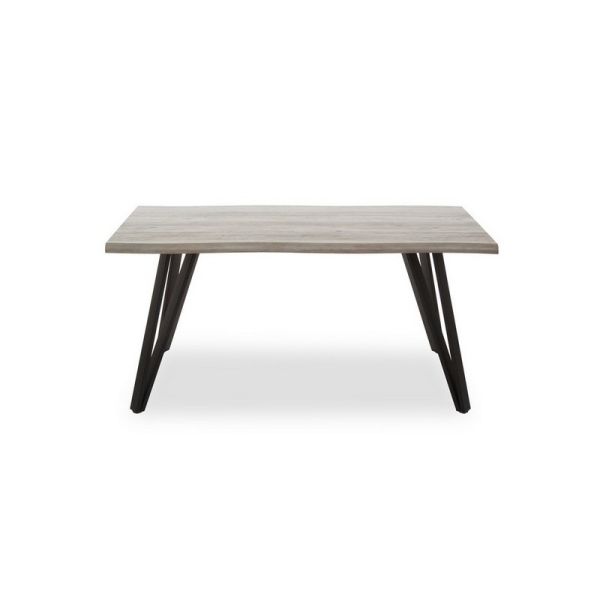 Andry Rectangle Dining Table - Metal/Wood - L90 x W160 x H76 cm - Grey