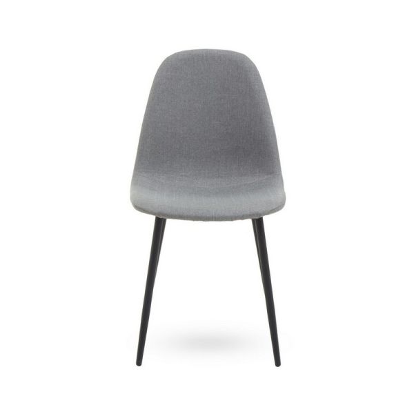 Salford Dining Chair - Metal/Textile/Synthetic - L52 x W44 x H89 cm - Grey/Black