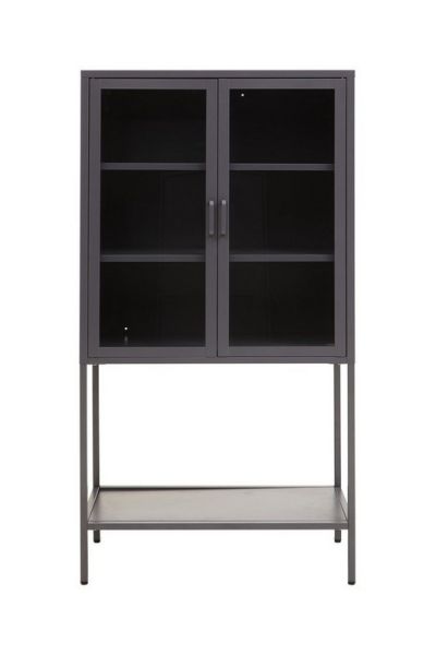 Acier Two Door Cabinet with Shelf - Metal - L35 x W75 x H150 cm - Grey