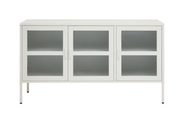 Acier Three Door Sideboard - Metal - L45 x W140 x H80 cm - White