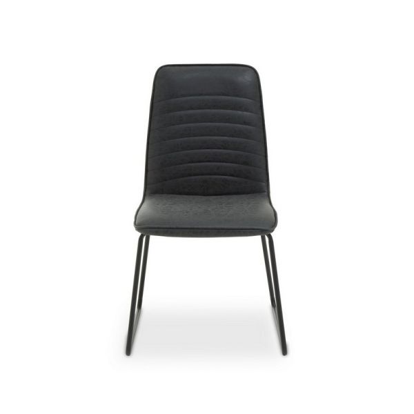 New Foundry Leather Chair - Wood/Metal/Textile/Synthetic - L57 x W46 x H87 cm - Black