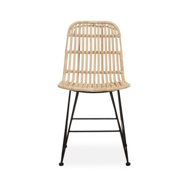 Lagom Dining Chair - Wood/Metal - L56 x W44 x H86 cm - Black/Natural