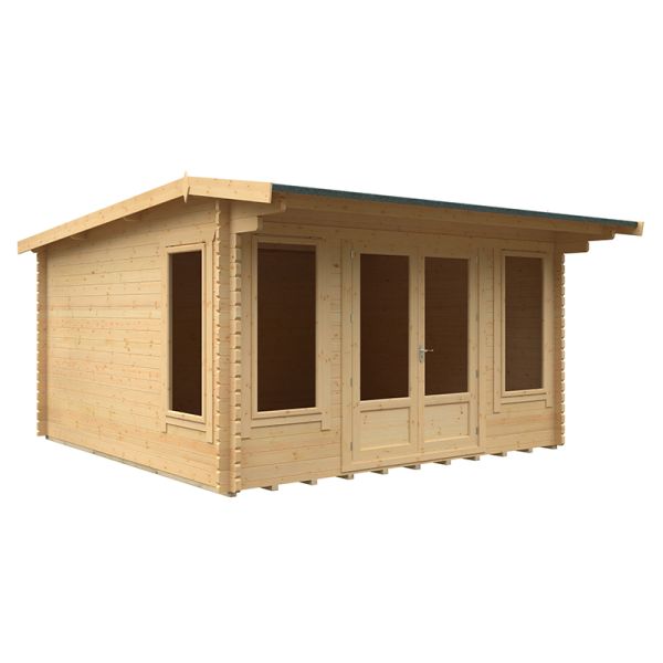 14x14 The Jacob 44mm Cabin - L415 x W415 x H247 cm - Solid Wood/Softwood/Pine - Natural