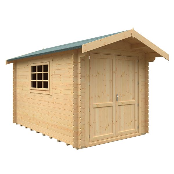 12x8 The Marlborough 28mm Cabin - L355 x W235 x H251.3 cm - Solid Wood/Softwood/Pine - Natural