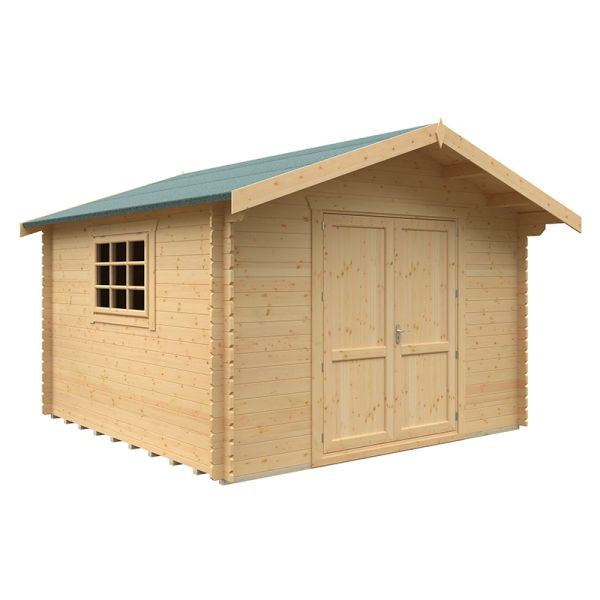 12x12 The Marlborough 28mm Cabin - L355 x W355 x H271.9 cm - Solid Wood/Softwood/Pine - Natural