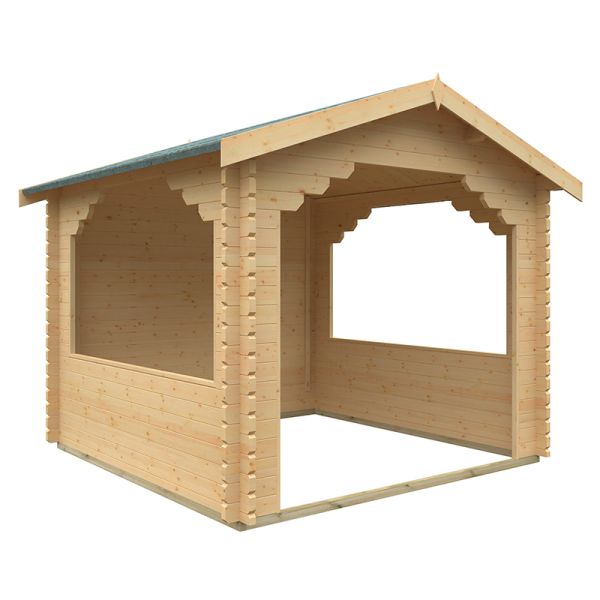 10x10 The Stowe 44mm Cabin - L295 x W295 x H272.6 cm - Solid Wood/Softwood/Pine - Natural