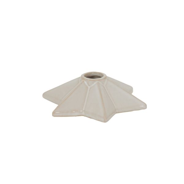Alora Angled Star Candle Holder Decoration - Ceramic - L12 x W14 x H4 cm - White