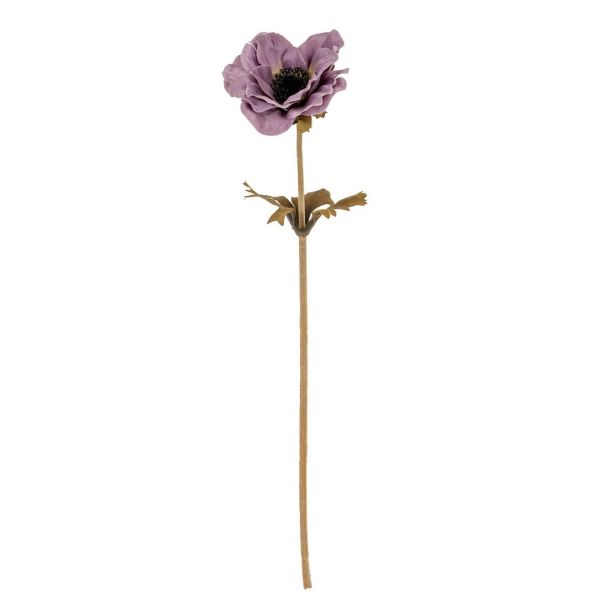 Purple Anemone Stem Artificial Flower - Plastic - L10 x W10 x H38 cm - Purple