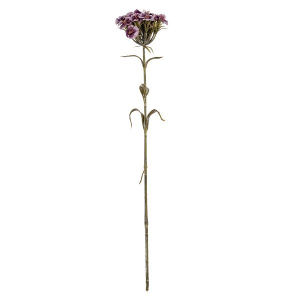 Purple Dianthus Spray Artificial Flower - Plastic - L14 x W14 x H55 cm - Purple