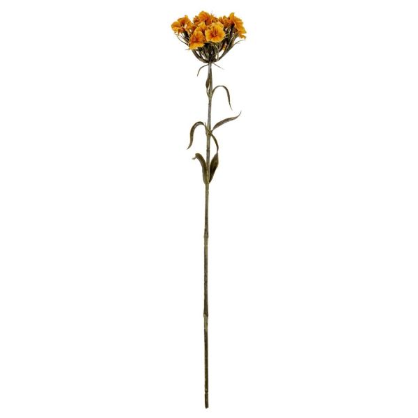 Yellow Dianthus Spray Artificial Flower - Plastic - L14 x W14 x H55 cm - Yellow