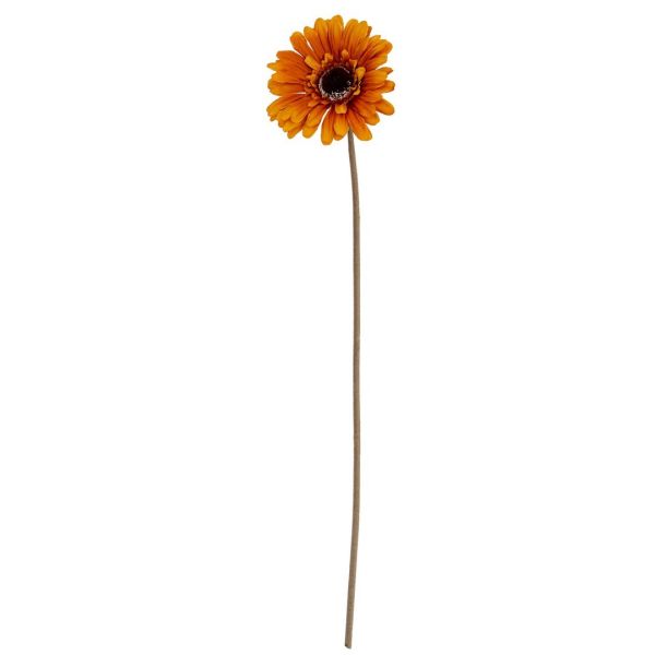 Soft Yellow Gerbera Stem Artificial Flower - Plastic - L11 x W11 x H53 cm - Yellow