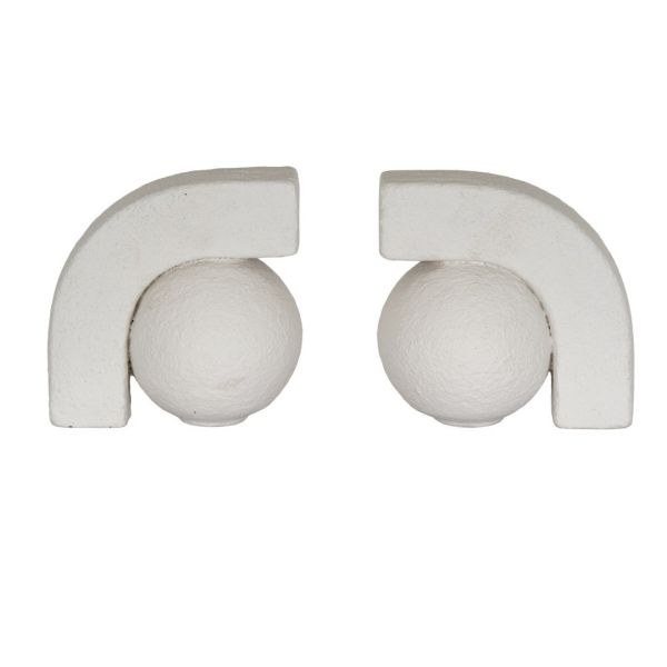 Ashen Book Ends - Ceramic - L9 x W27 x H13 cm - White