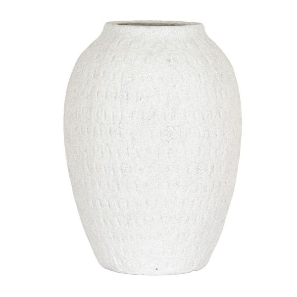 Ashen Medium Tall Vase - Ceramic - L20 x W20 x H27 cm - White