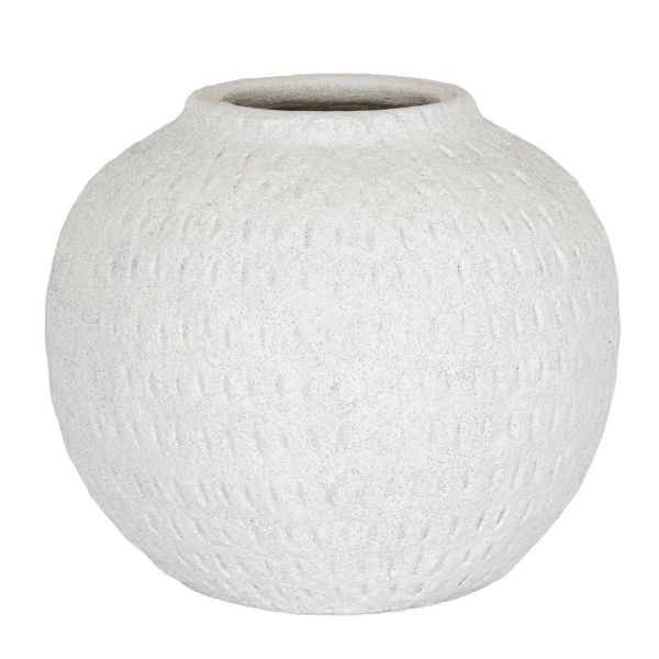 Ashen Large Round Vase - Ceramic - L23 x W23 x H20 cm - White