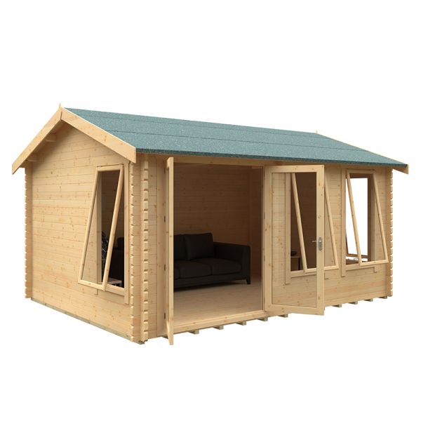 16x12 The Sherborne 44mm Cabin - L475 x W355 x H282.9 cm - Solid Wood/Softwood/Pine - Natural