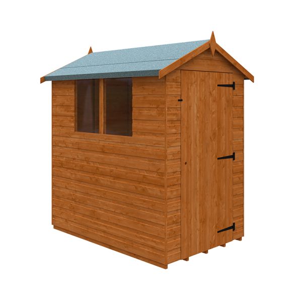 6 x 4 Feet Super Apex 12mm Shed - Solid Wood/Softwood/Pine - L175 x W115 x H203.9 cm - Burnt Orange