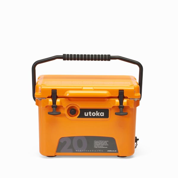 Utoka 20 Hard Cooler Cool Box - Rotomoulded LLDPE & Polyurethane foam - L34 x W54 x H36 cm - Orange