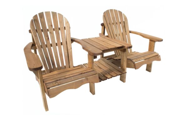 Double Relax Garden Seat - Wood - L175 x W92 x H92 cm - Brown