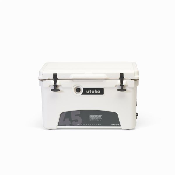 Utoka 45 Hard Cooler Cool Box - Rotomoulded LLDPE & Polyurethane foam - L41 x W67 x H41 cm - White