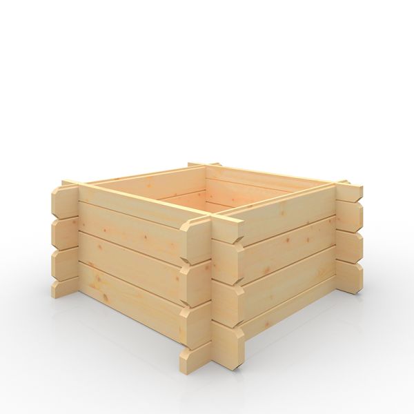 3x3w Raised Bed 19mm Swift - L90 x W90 x H40.4 cm - Solid Wood/Softwood/Pine - Natural