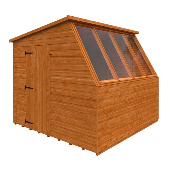 8x8 Jewel Potting Shed 12mm Shed - L235 x W235 x H217 cm - Solid Wood/Softwood/Pine - Burnt Orange