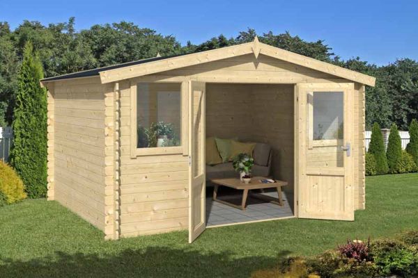 Dallas-Log Cabin, Wooden Garden Room, Timber Summerhouse, Home Office - L410.9 x W312 x H233.7 cm