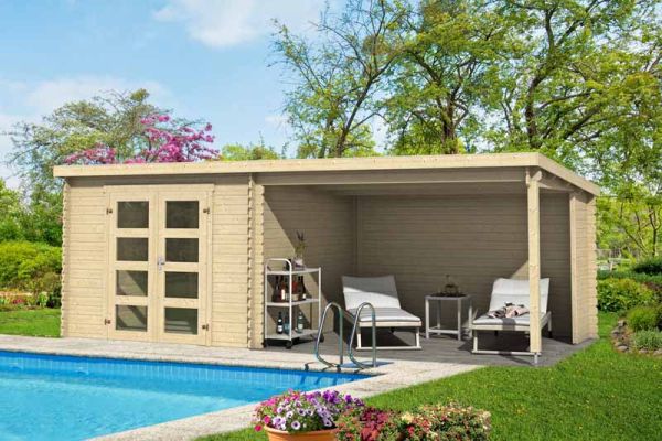 Novia 275 Plus-Log Cabin, Wooden Garden Room, Timber Summerhouse, Home Office - L620 x W308.9 x H210.9 cm