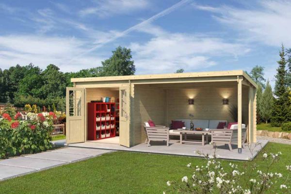 Saint Raul-Log Cabin, Wooden Garden Room, Timber Summerhouse, Home Office - L590 x W303.9 x H222.3 cm