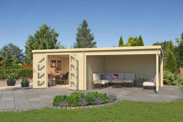 New Orleans-Log Cabin, Wooden Garden Room, Timber Summerhouse, Home Office - L730 x W359.1 x H222.3 cm