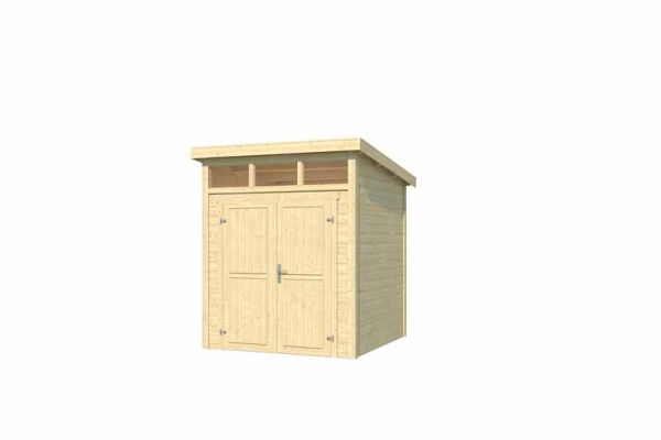 Kibo 1-Log Cabin, Wooden Garden Room, Timber Summerhouse, Home Office - L220 x W223.5 x H245.1 cm