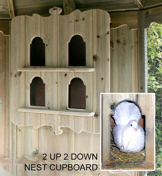 Optional Extra - Two Up Two Down Nesting Cupboard for Ipswich Aviaries 8 Natural - Pressure Treated Red Pine